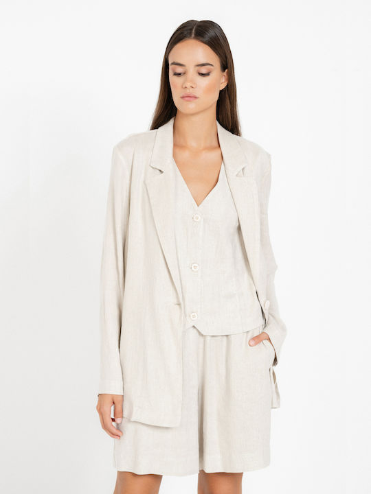 Philosophy Wear Blazer pentru femei Sacou BEIGE