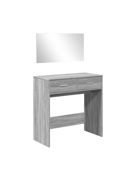 Wooden Makeup Dressing Table Grey Sonoma with M...