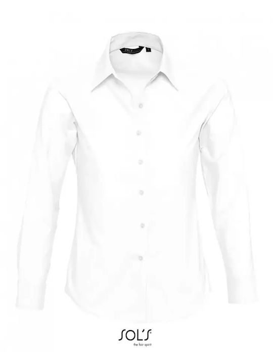 Sol's Embassy Women's Long Sleeve Shirt White