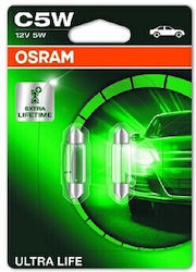 Osram Lămpi Autoturismului Ultra Life Blister C5W / SV8.5-8 12V 5W 2buc