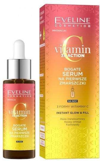 Eveline Vitamin C 3x Action Anti-aging Serum Face with Vitamin C for Detoxification & Radiance 30ml