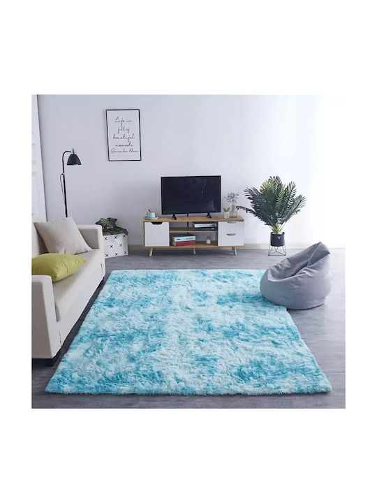 Rug Rectangular Shaggy Ombreblue (light Blue)