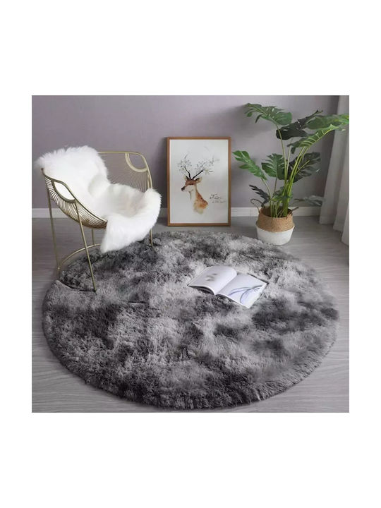 Rug Round Dark Gray