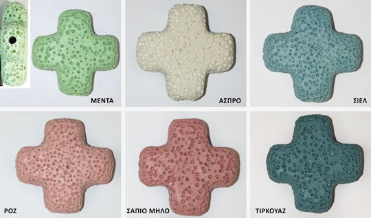 Faitakis Pack Natural Lava Beads Cross 25mm 16pcs 0512012 Ft-0512012