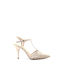 Beige Leather Heels Carmens