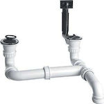 Blanco Double Siphon with Overflow White