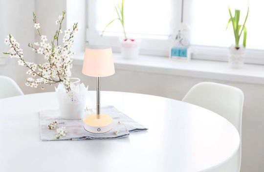 Globo Lighting Πλαστικό Πορτατίφ LED με Λευκό Καπέλο και Βάση