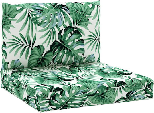 vidaXL Pernă De Canapea Perne Pentru Scaune De Grădină Cu Spătar Verde Waterproof 2 Buc 60x60cm