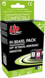Uprint Cerneală Compatibilă HP N9K08AE+N9K07AE HP 304XL Negru