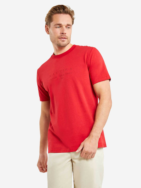 Nautica Ανδρικό T-shirt Κοντομάνικο Κόκκινο