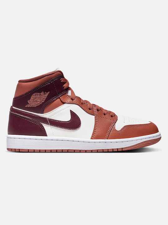 Jordan Air Jordan 1 Mid Γυναικεία Μποτάκια Πορτοκαλί