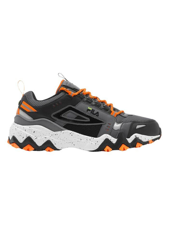 Fila Oakmont Bărbați Chunky Sneakers Castlerock / Black / Shocking Orange