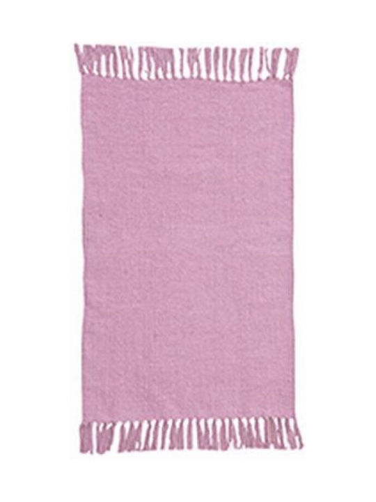 Klonaras Χειροποίητο Χαλί Ορθογώνιο Καλοκαιρινό Βαμβακερό με Κρόσια Light Pink