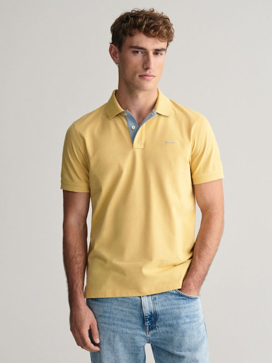 Gant Ανδρικό T-shirt Κοντομάνικο Polo Κίτρινο