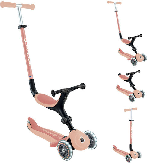 Globber Kids Scooter Foldable Go Up Active Lights Ecologic 3-Wheel with Seat for 15+ Months Orange