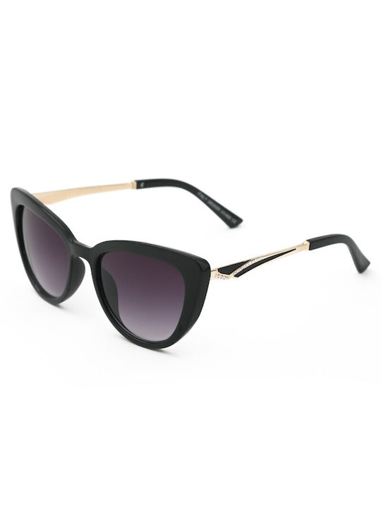 V-store Women's Sunglasses with Black Frame and Black Gradient Lens 20.506BLACK