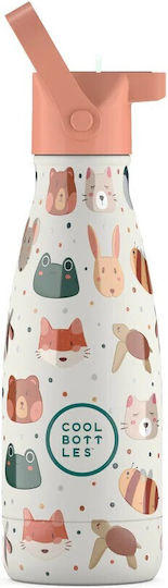 Cool Bottles Kids Water Bottle Thermos Stainless Steel with Pop-Up Cap Pet Lover 260ml