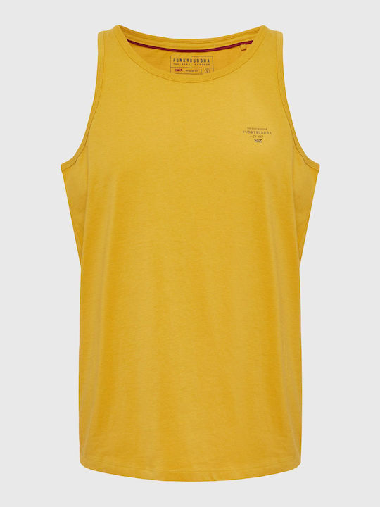 Funky Buddha Bărbați T-shirt Sportiv cu Mânecă Scurtă Yellow