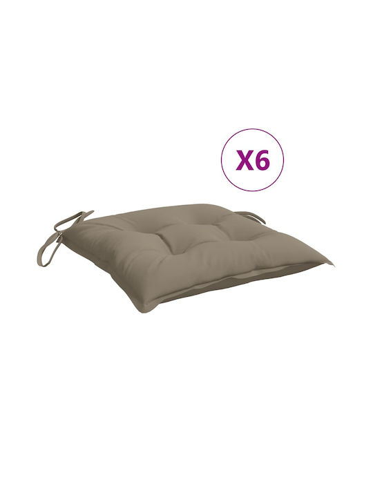 vidaXL Waterproof Bench Cushion Palette Beige-Grey 6 Pieces 50x50cm