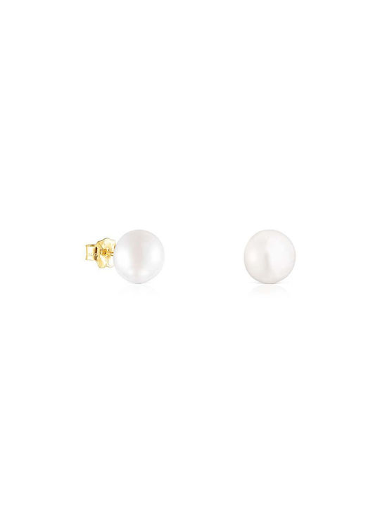 Tous Earrings made of Silver Gold Plated with Pearls