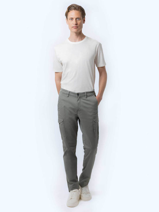 The Bostonians Men's Trousers Cargo Elastic in Regular Fit Haki