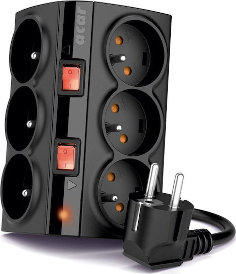 Acar Πολύπριζο Aσφαλείας 6 Θέσεων με USB-A και Καλώδιο 1.5m