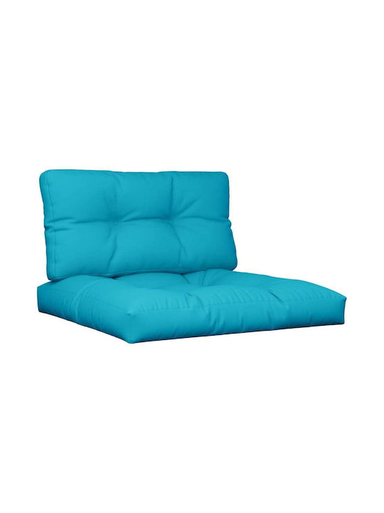 vidaXL Wasserdichtes Sitzbank-Kissen mit Rückenlehne Türkis 2 Stück 80x80cm