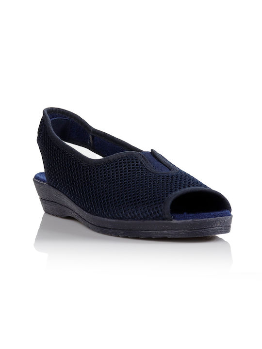 Dicas Women's Fabric Platform Shoes Blue
