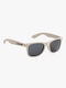 Circa Din Icon Sonnenbrillen mit Weiß Rahmen und Gray Linse MSN004-BEI