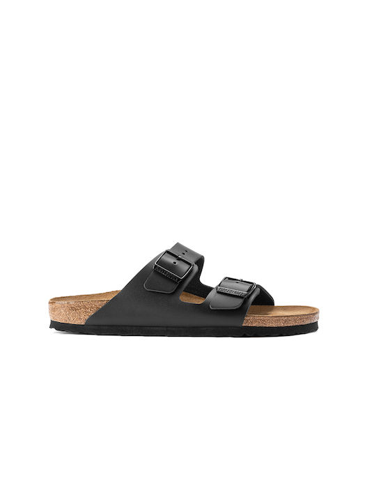 Birkenstock Arizona Δερμάτινα Γυναικεία Σανδάλια σε Μαύρο Χρώμα