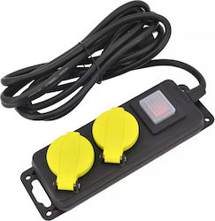 AWTools Πολύπριζο 2 Θέσεων με Καλώδιο 5m/ Γαλλίας (Type E)