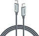 Choetech USB 2.0 Cable USB-C male - USB-C 100W Ασημί 1.8m
