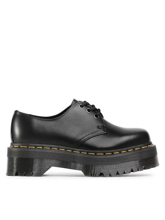 1461 Quad Men's Leather Casual Shoes Black