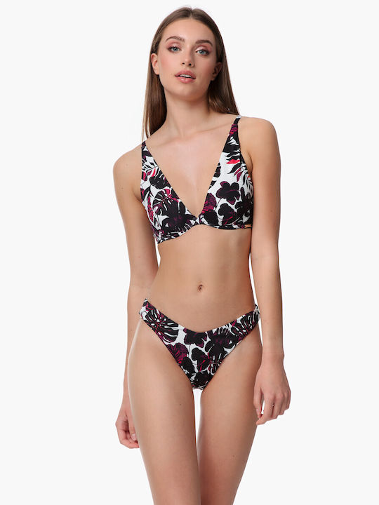 Minerva Bikini Τριγωνάκι Floral Ecru-mauve