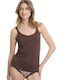 Walk Women's T-Shirt with Spaghetti Strap Brown