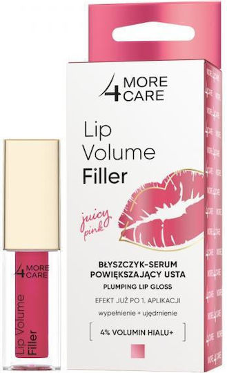 More4Care Lip Volume Filler Lip Gloss Serum Juicy Pink 4.8g