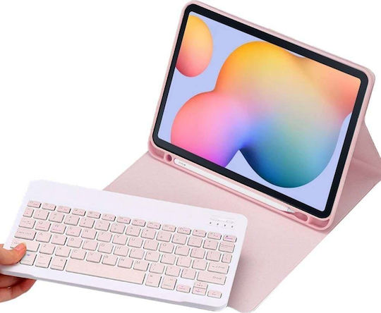 Strado Flip Cover with Keyboard in English US Pink (Samsung Galaxy Tab S6 Lite)