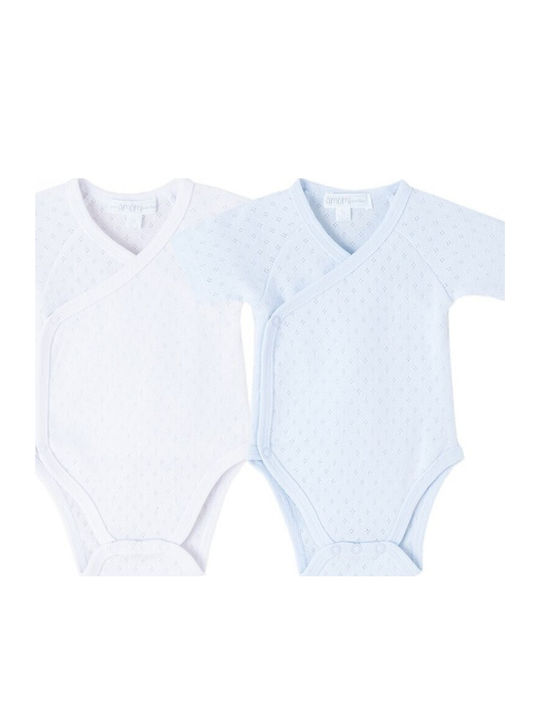 Amomi Set Babystrampler Kurzärmelig Light Blue 2Stück