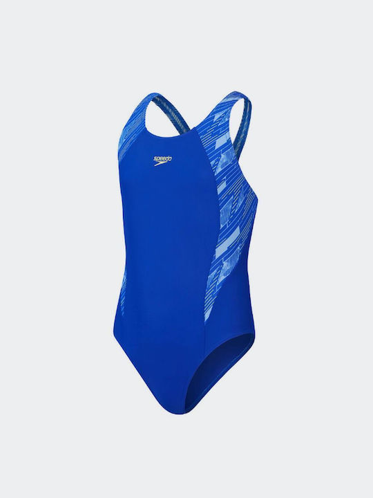 Speedo Hyperboom Splice Muscleback Kinder Badeanzug Einteilig Marineblau