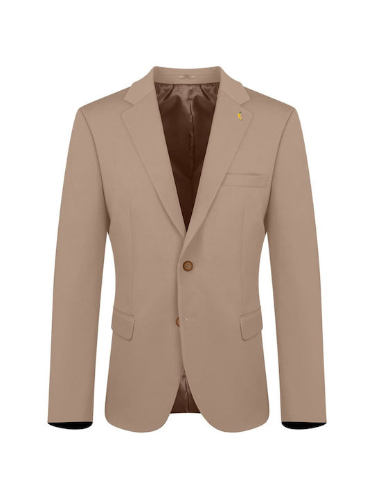 Vittorio Artist Men's Suit Jacket Slim Fit Beige