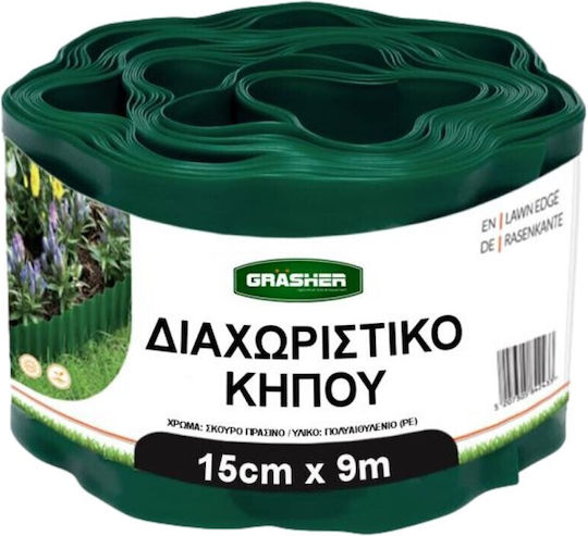 Grasher Μπορντούρα Κήπου σε Πράσινο Χρώμα 15cm x 9m