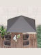 Hanging Circular Aluminum Grey Parasol F2.3xH2.45m