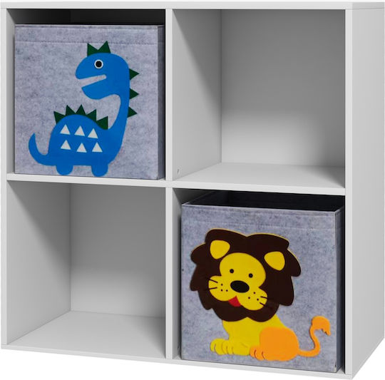 Kinderregal Wandhalterung Weiß 61,8x29,9x61,8cm