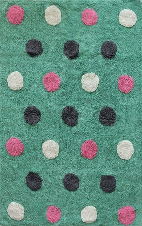 Klonaras Bambini Dots Kinder Teppich Grün 130x190cm
