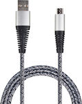 2GO 1m Braided USB 2.0 to micro USB Cable Silver (795951)