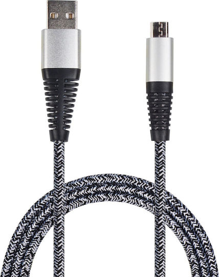 2GO Geflochten USB 2.0 auf Micro-USB-Kabel Silber 1m (795951) 1Stück