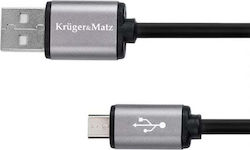 Kruger & Matz KM1235 Reguläres USB 2.0 in Micro-USB 1m Schwarz