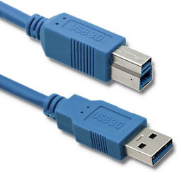 Qoltec 52309 USB 3.0 USB-A мъжки към USB-B мъжки Син 2м