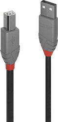 Lindy 36672 USB 2.0 USB-A male σε USB-B male Λευκό 1m