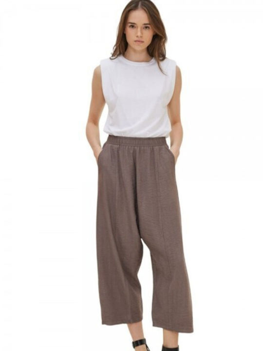 Namaste Women's Fabric Trousers Brown